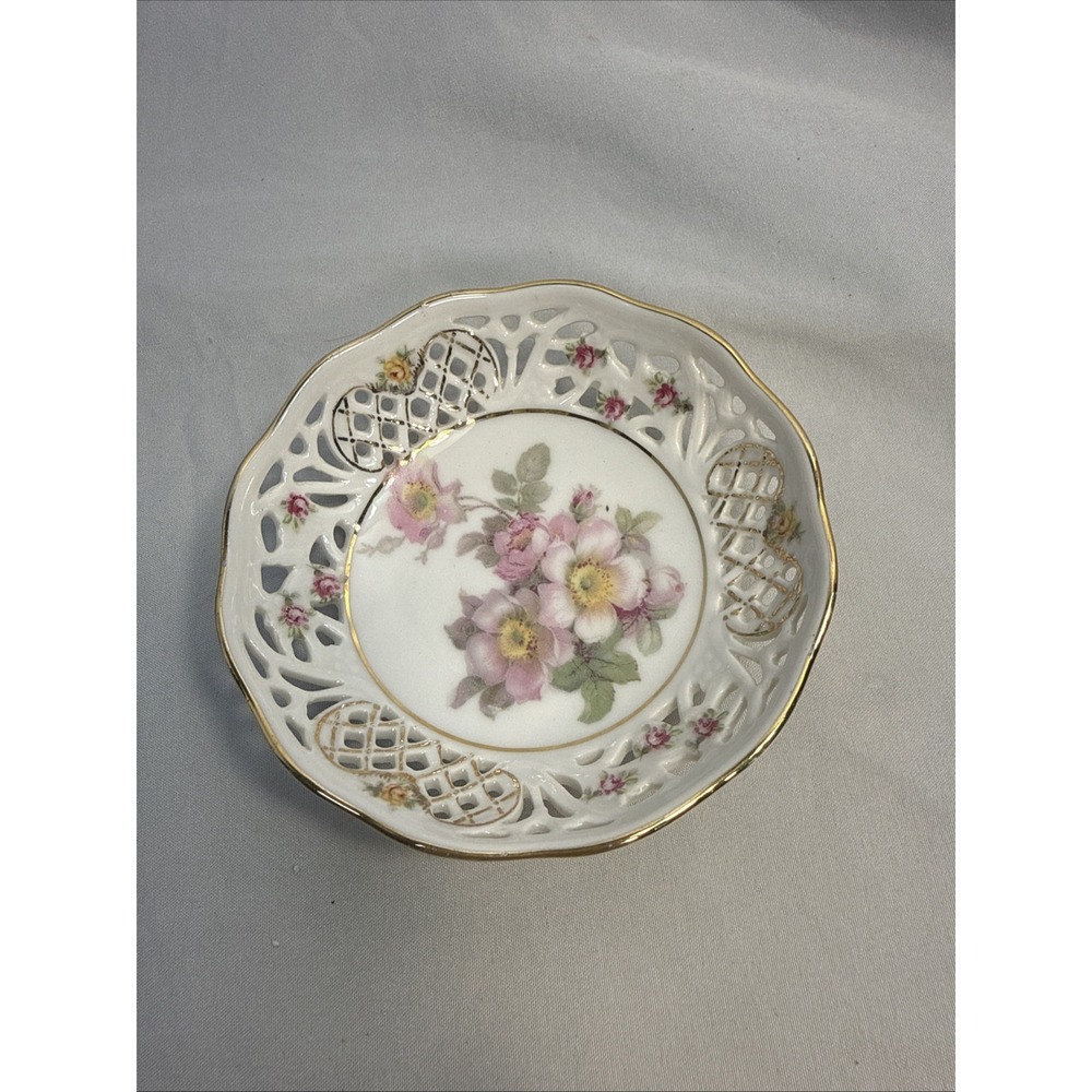 Vintage Schumann Arzberg "Rosedale" Reticulated Mini Porcelain Dish